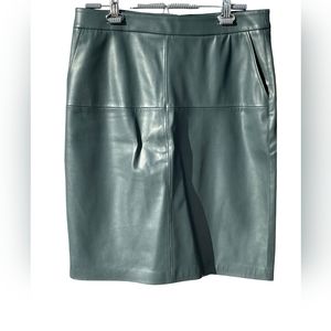 Mango leather skirt, size 12, dark green in color